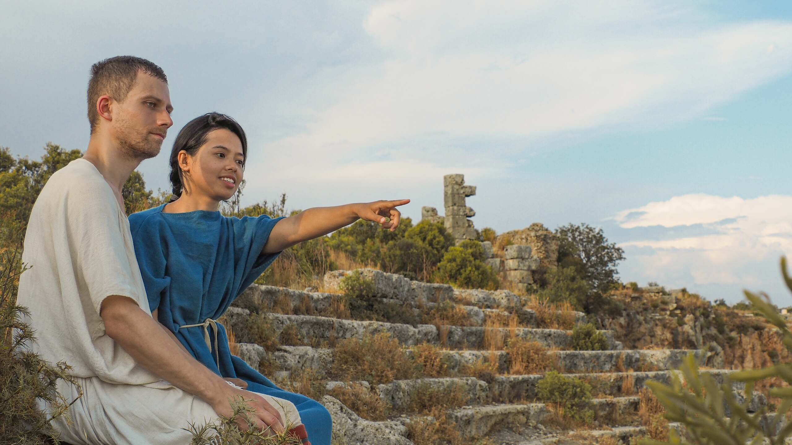 Roman reenactment scene with Varianus and Aeternalis